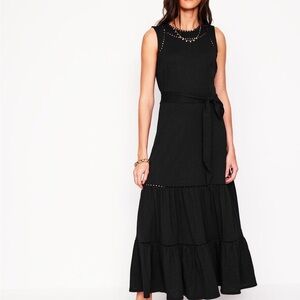 Boden | Mila Trim Tiered Maxi Dress with Waist Tie